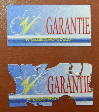 Autocollants de garantie